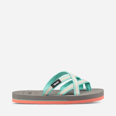 Teva Olowahu - Kids' Teva Flip Flops - Grey / Coral | India (FZPD82734)